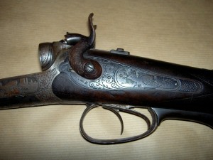 Detail pušky před restaurováním 